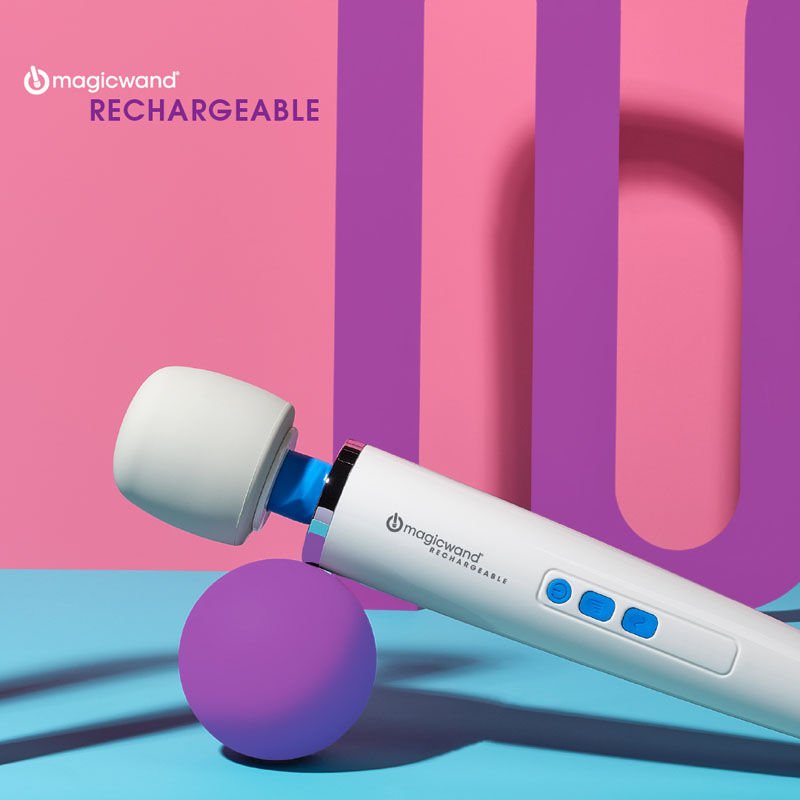 Magic wand rechargeable - vibrating wand - Product side view  | Flirtybay.com.au